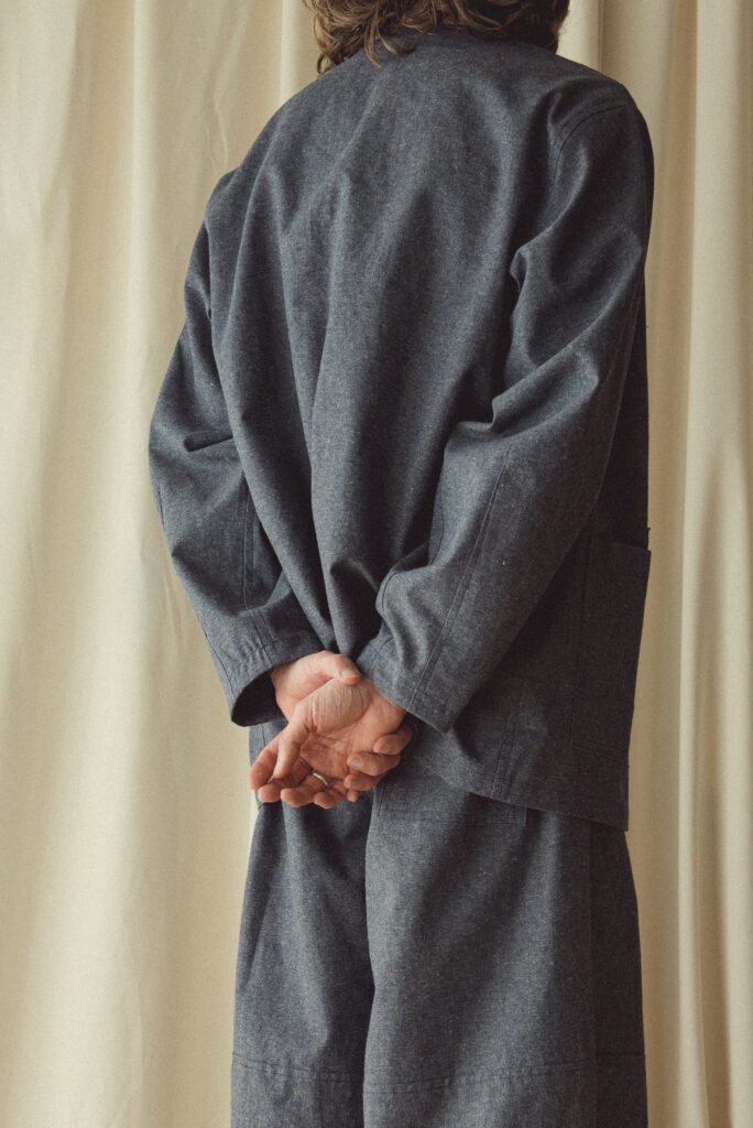 Resirkulert Hamp Chambray, Indigo