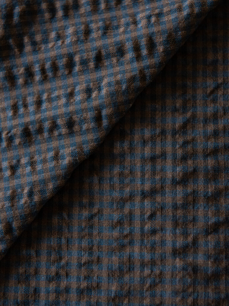 Japansk Dobby Krepp, Navy/Brun