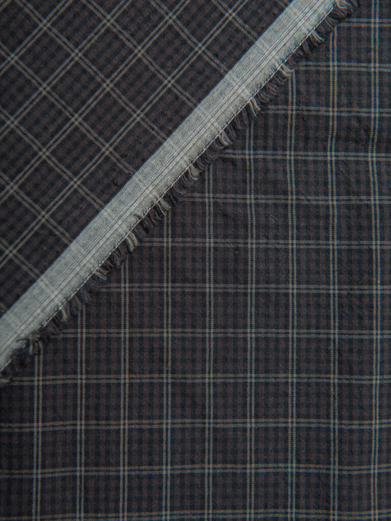 Tromlet Poplin, Mørk check