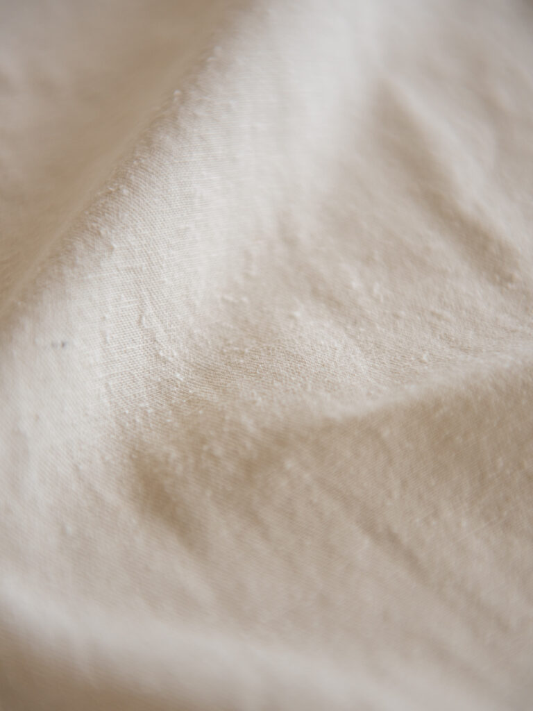 Silk noil denim, Ecru