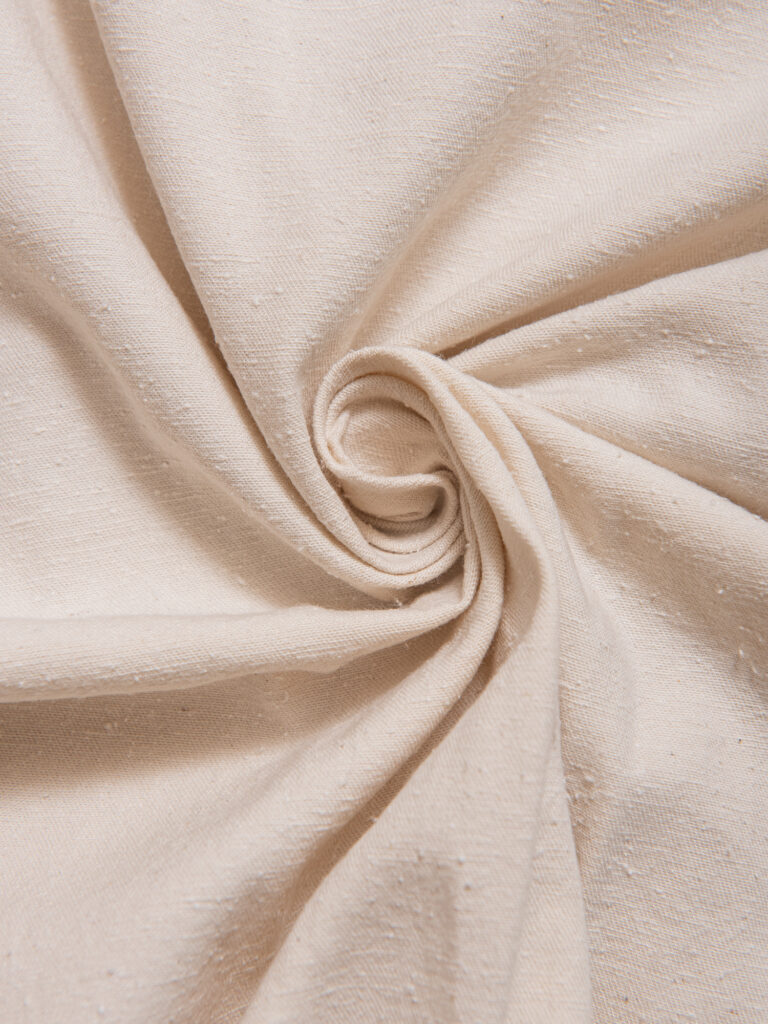 Silk noil denim, Ecru