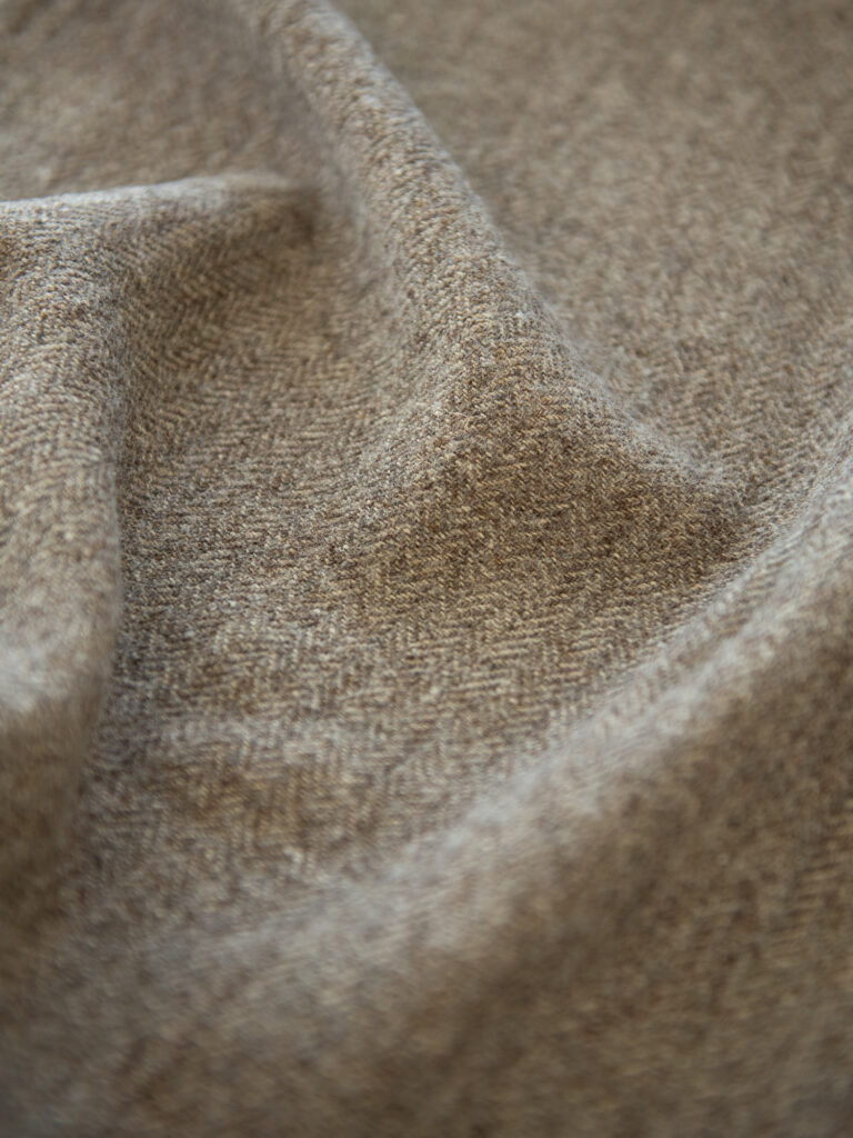 Japansk Ull/Lin Herringbone, Brun