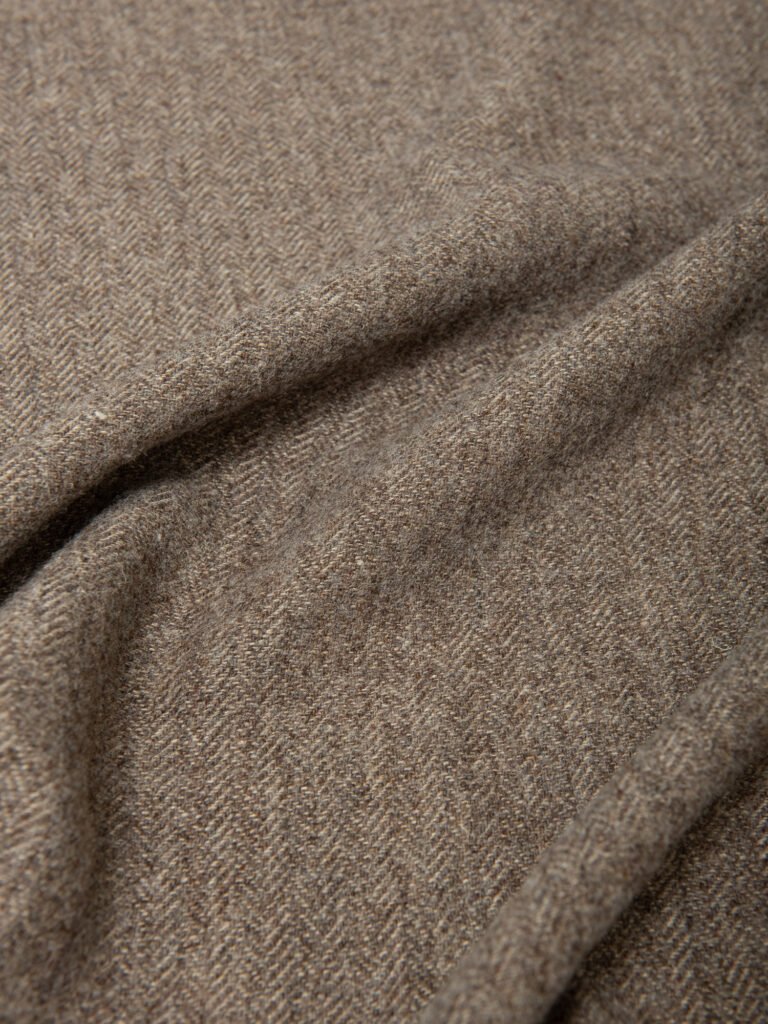 Japansk Ull/Lin Herringbone, Brun