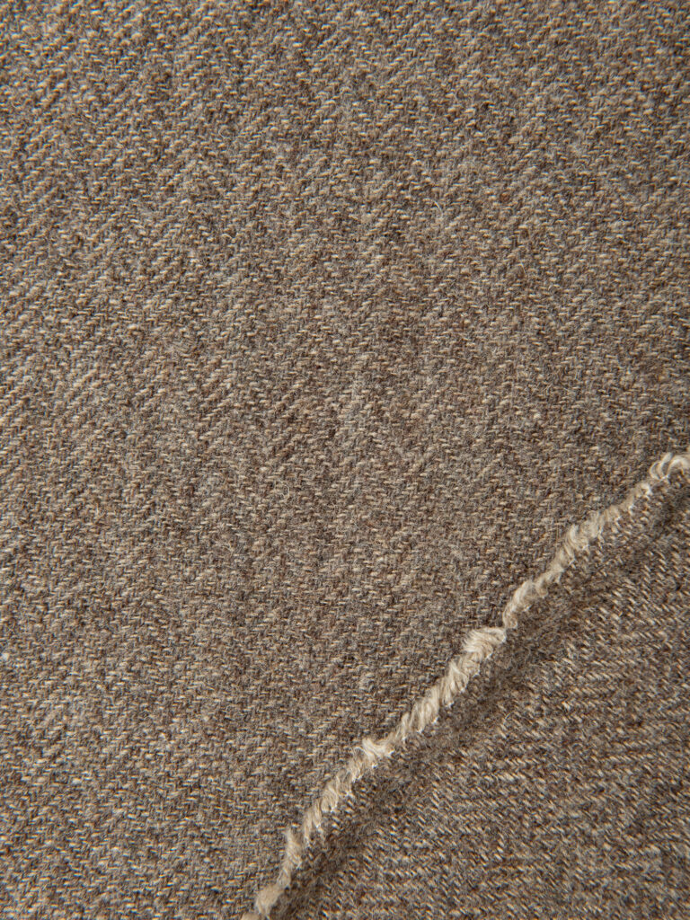 Japansk Ull/Lin Herringbone, Brun
