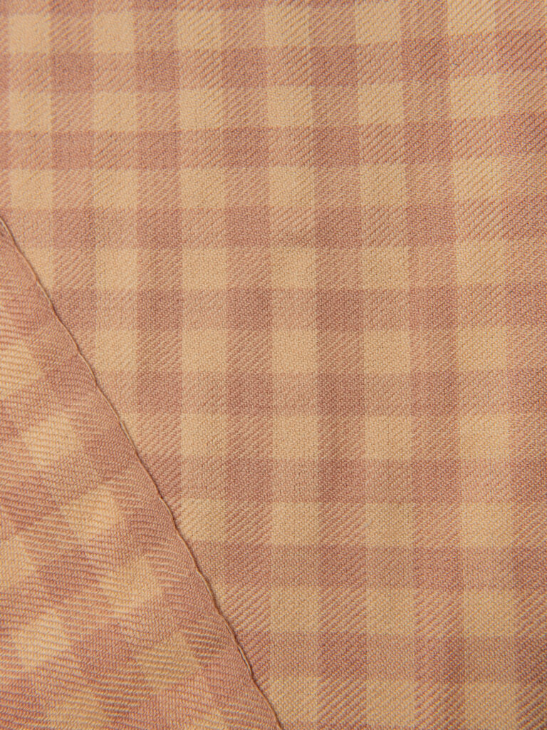 Håndvevd ull, Krembrun gingham