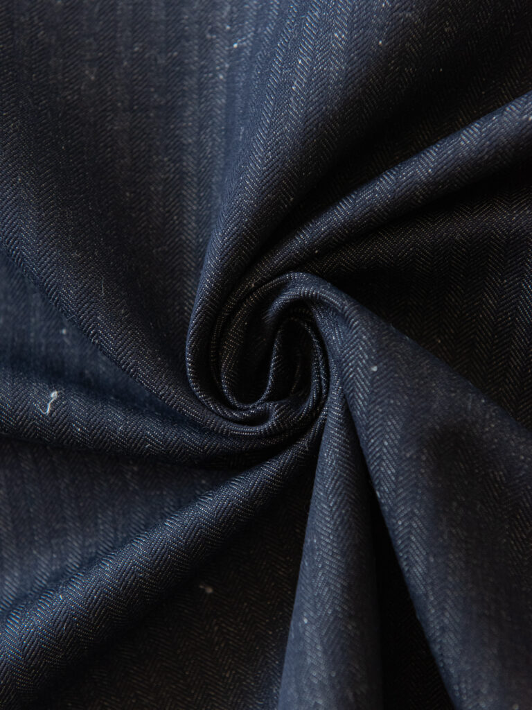 Fransk Herringbone Twill, Indigo fleck