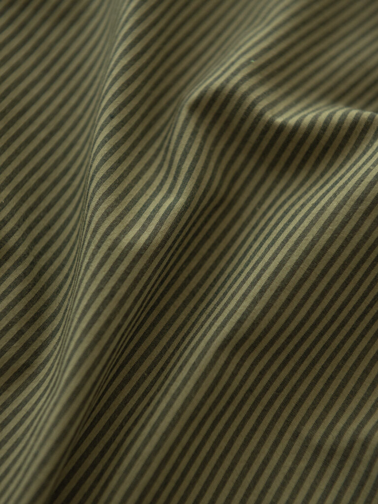 Typewriter Poplin, Olive stripe
