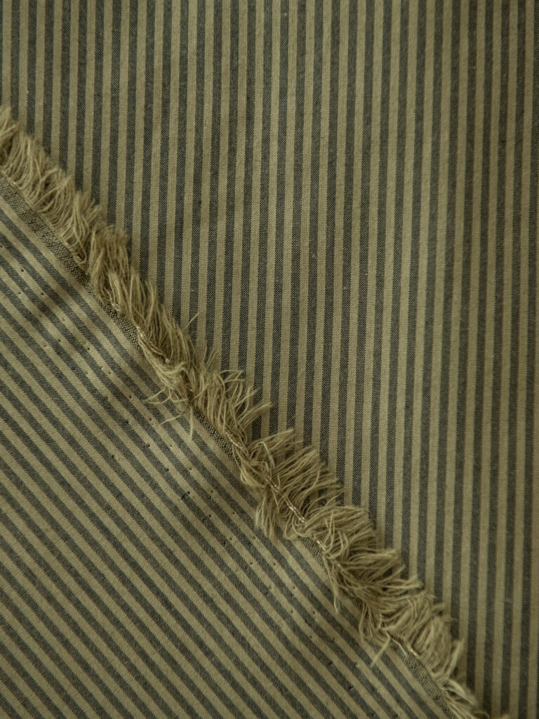 Typewriter Poplin, Olive stripe
