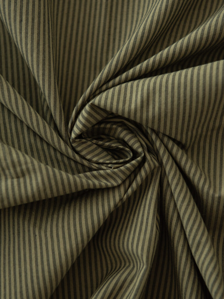 Typewriter Poplin, Olive stripe