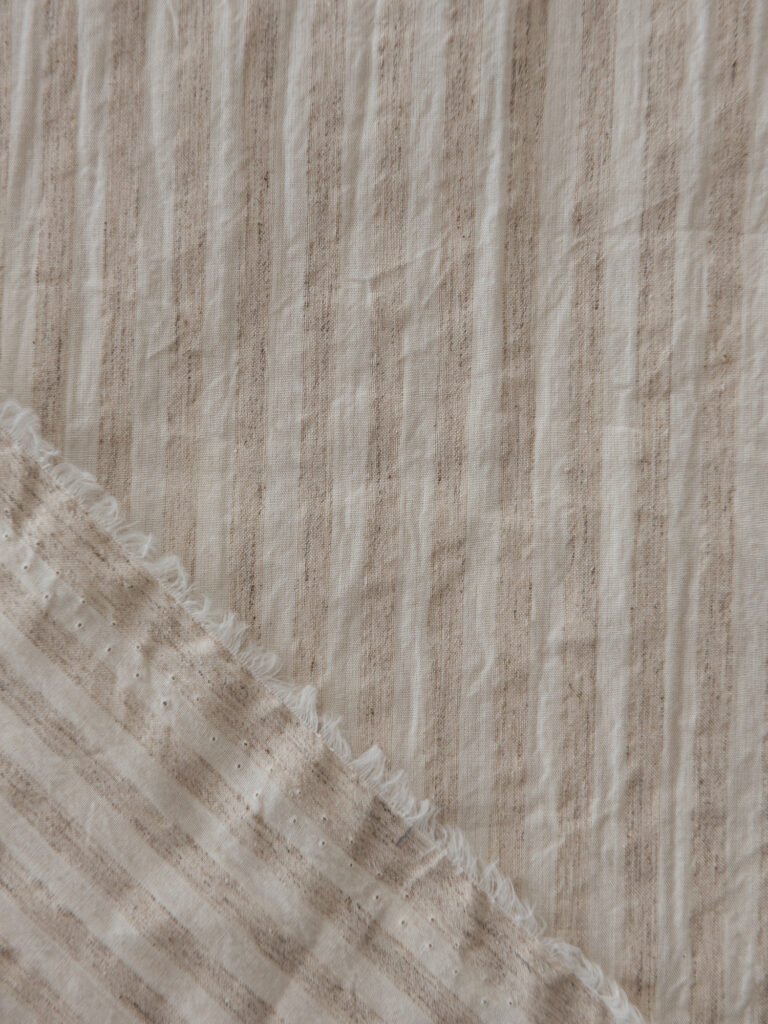 Vasket poplin Bomull/Lin, Ufarget Stripe