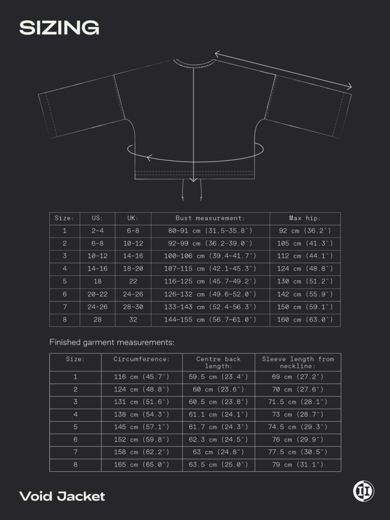 Void Jacket, PDF Symønster